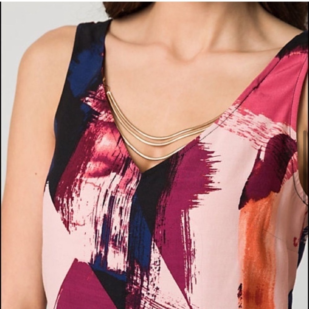 Viscose V Neck Metal Detail Sleeveless Top